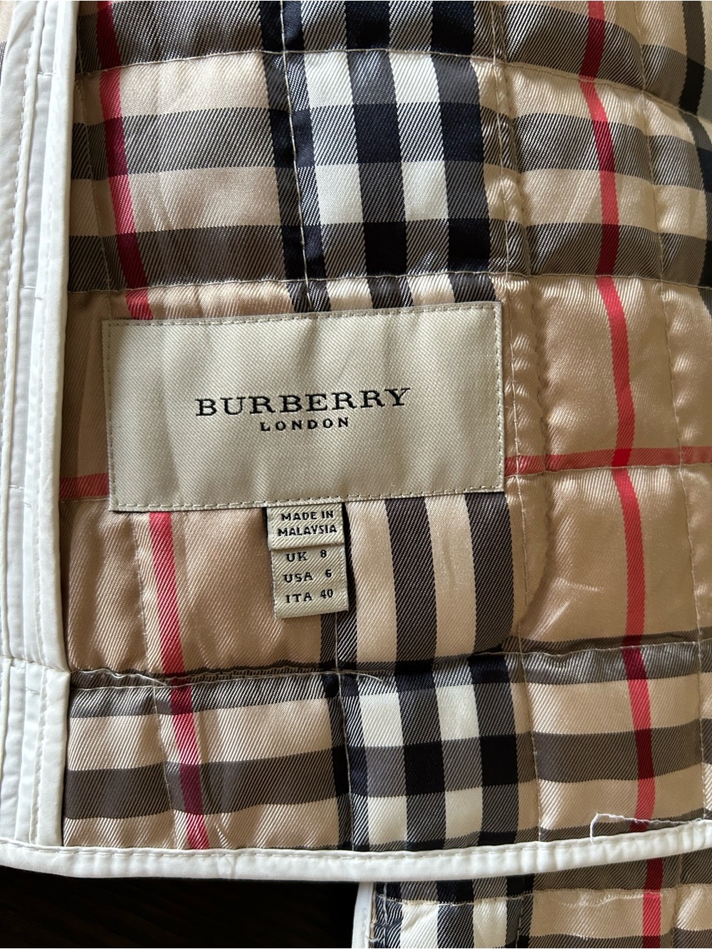 BURBERRY QUILTED NOVA CHECK JACKET SIZE 6 - Picture 7 of 12